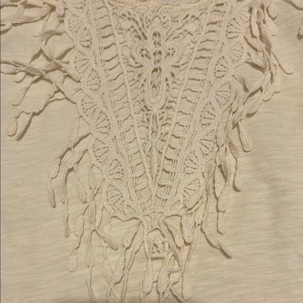 Cream Ruffled Tank Top - Picture 2 of 5
